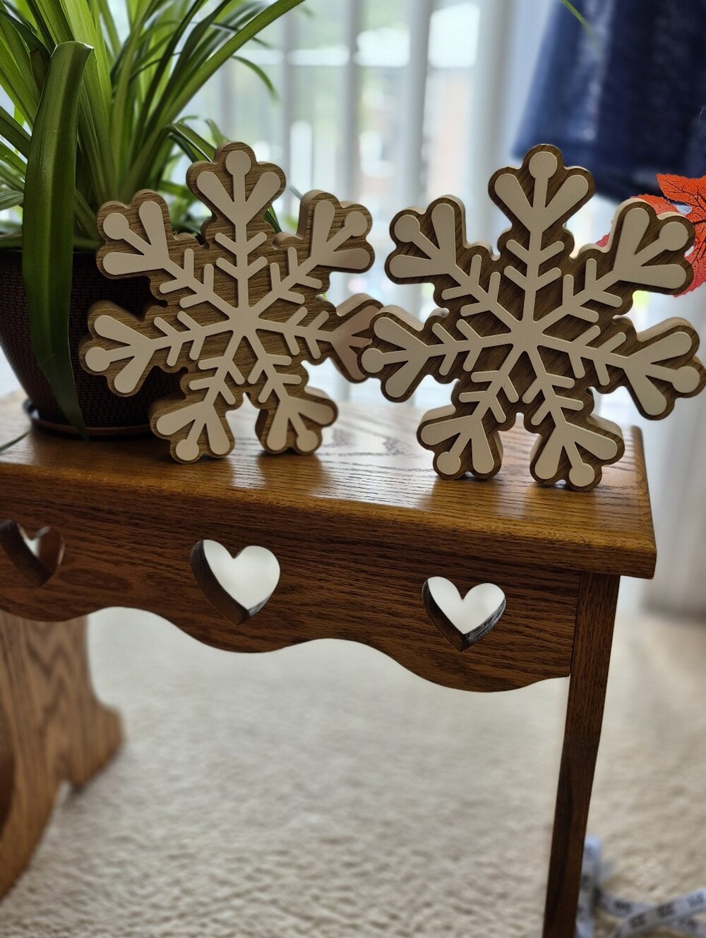 Wooden White Snowflake Holiday Décor